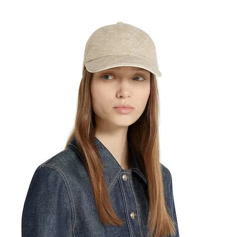 Gg Denim Baseball Hat With Horsebit