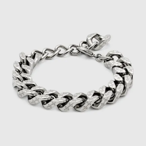 Gucci Signature Engraved Chain Bracelet