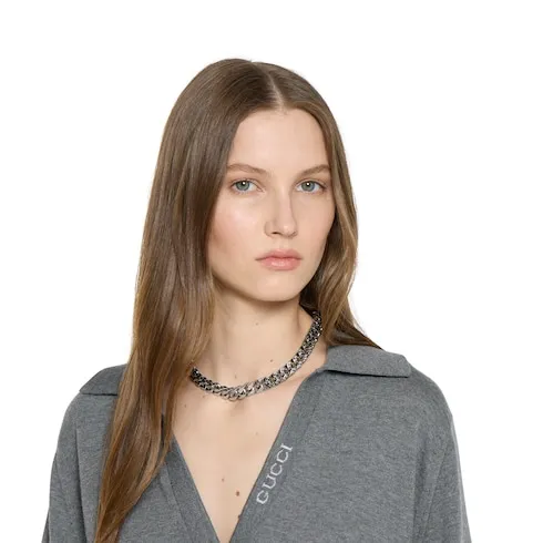 Gucci Signature Engraved Chain Necklace