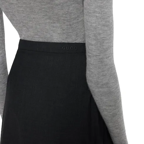 Wool Skirt With Embroidery