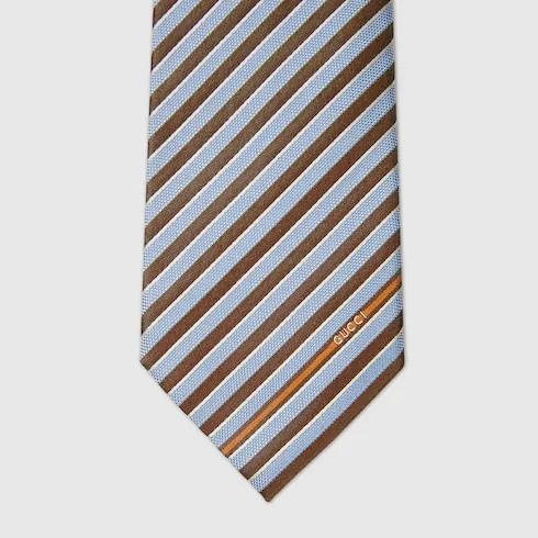 Striped Silk Jacquard Tie