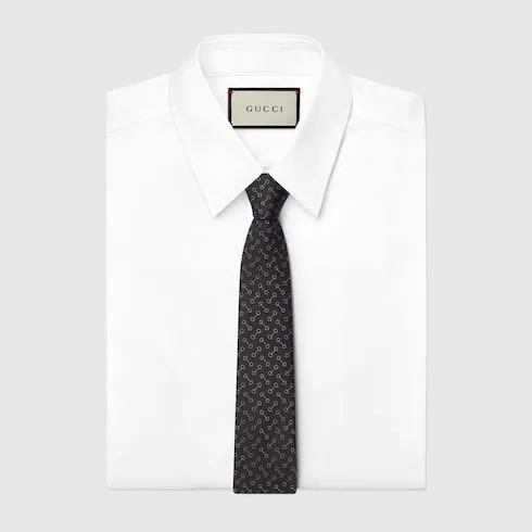 Horsebit Silk Jacquard Tie