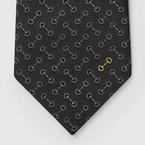Horsebit Silk Jacquard Tie
