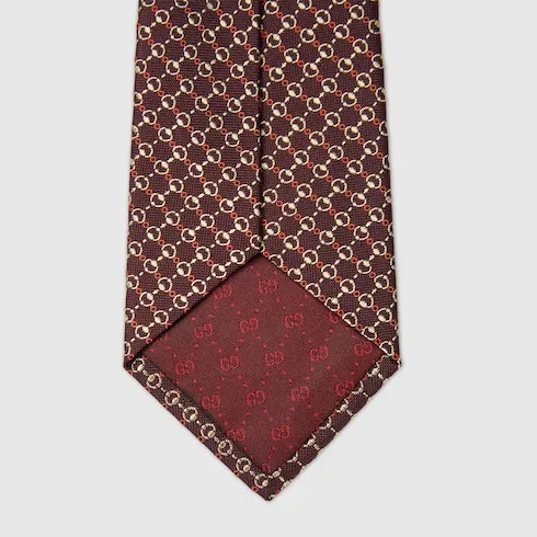 Horsebit Silk Jacquard Tie