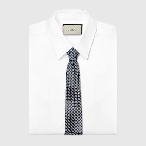 Horsebit Silk Jacquard Tie