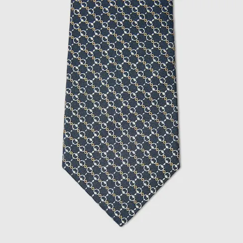 Horsebit Silk Jacquard Tie