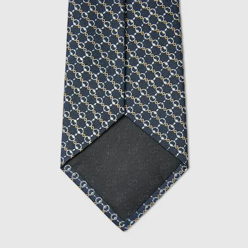 Horsebit Silk Jacquard Tie