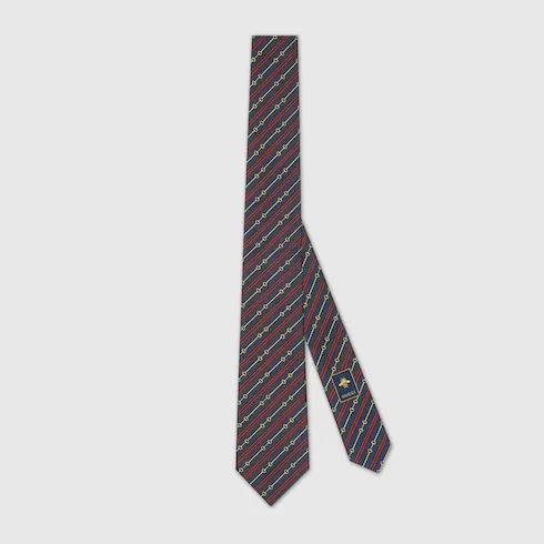 Horsebit Silk Jacquard Tie