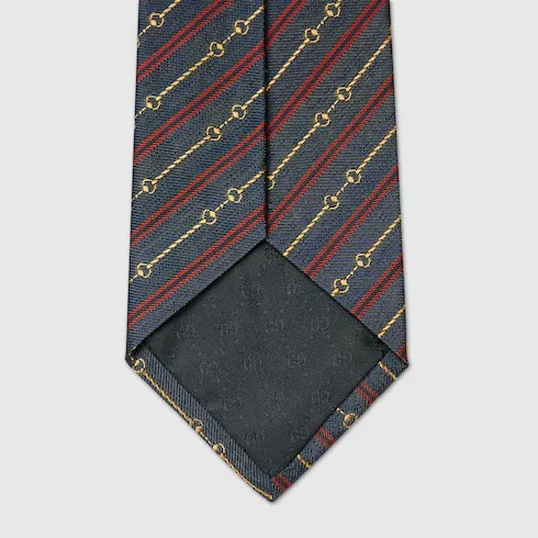 Horsebit Silk Jacquard Tie