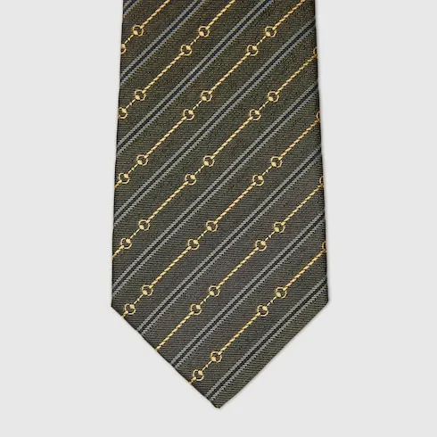 Horsebit Silk Jacquard Tie