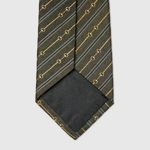 Horsebit Silk Jacquard Tie