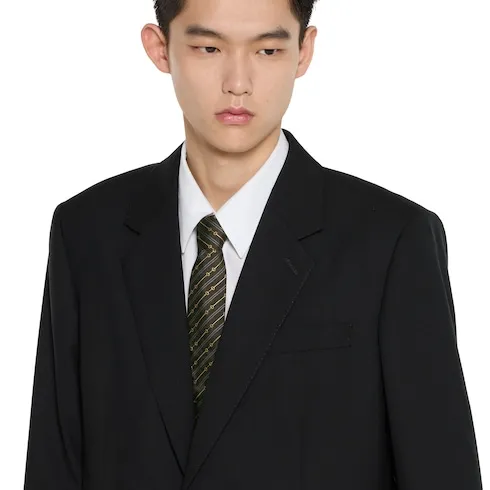 Horsebit Silk Jacquard Tie