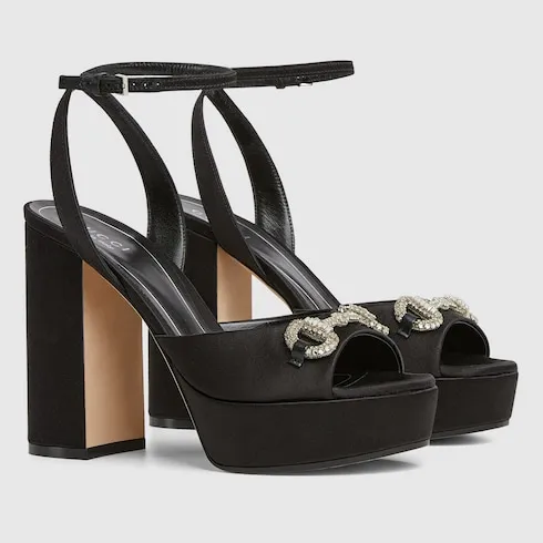 Platform Sandal With Crystal Horsebit