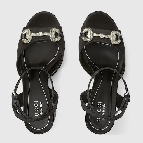 Platform Sandal With Crystal Horsebit