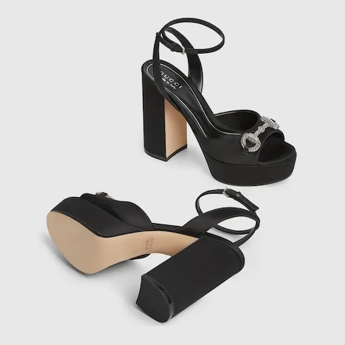 Platform Sandal With Crystal Horsebit