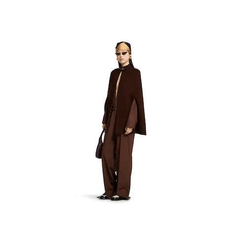 Silk Wool Cape With Horsebit
