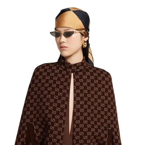 Silk Wool Cape With Horsebit