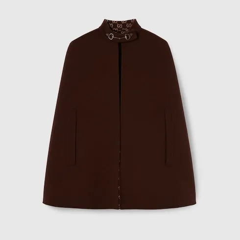 Silk Wool Cape With Horsebit