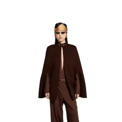 Silk Wool Cape With Horsebit