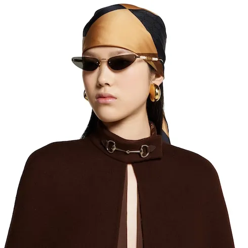 Silk Wool Cape With Horsebit