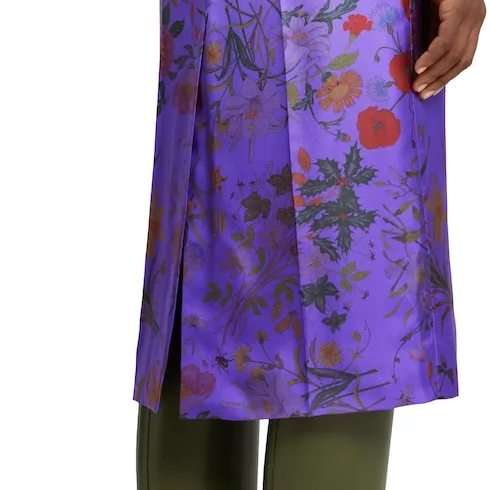 Printed Silk Twill Skirt