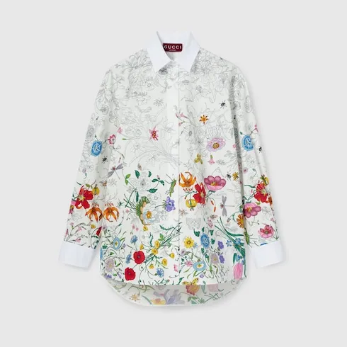 Printed Cotton Poplin Shirt