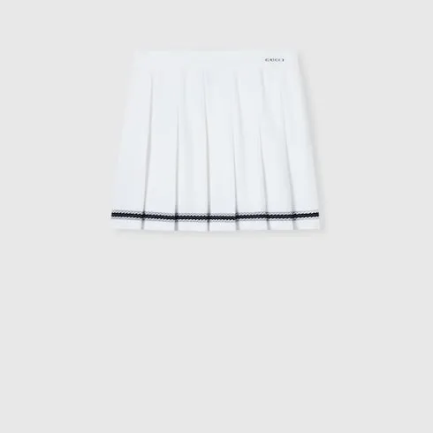 Stretch Cotton Skirt With Intarsia
