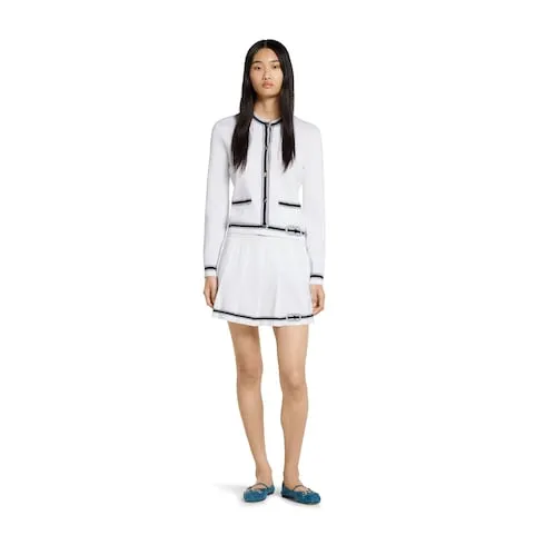 Cotton Stitch Cardigan With Intarsia