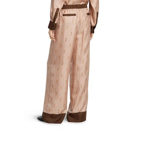 Printed Silk Twill Pants