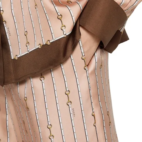 Printed Silk Twill Pants