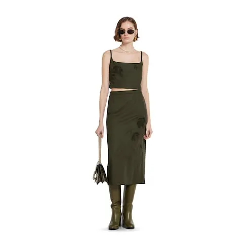 Wool Mohair Skirt With Embroidery