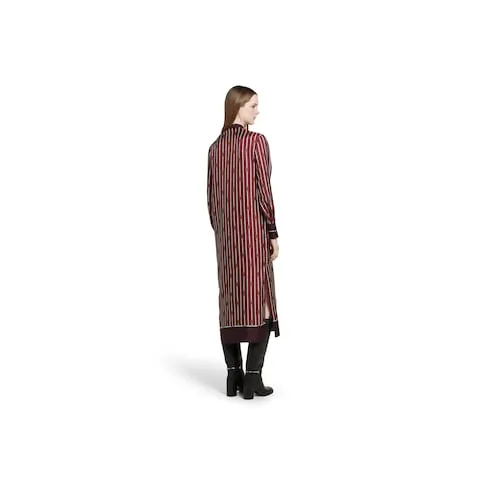 Printed Silk Twill Dress With Bow