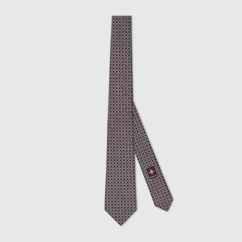 Horsebit Silk Jacquard Tie