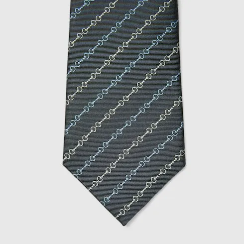 Horsebit Silk Jacquard Tie