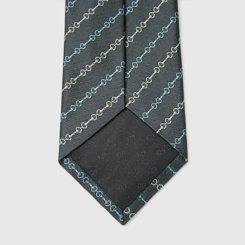 Horsebit Silk Jacquard Tie