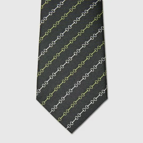 Horsebit Silk Jacquard Tie