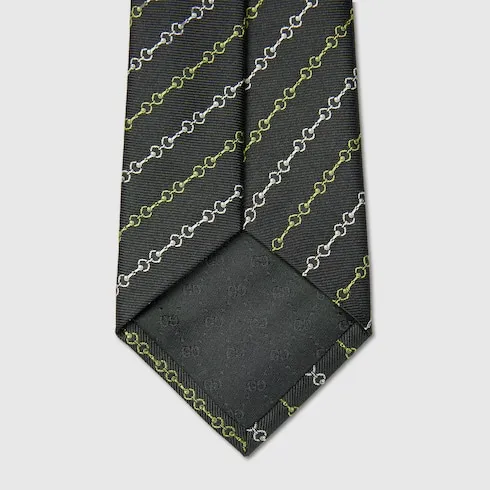 Horsebit Silk Jacquard Tie
