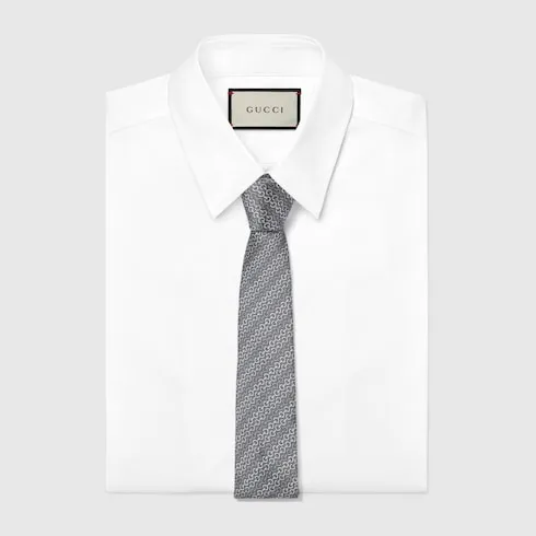 Horsebit Silk Jacquard Tie