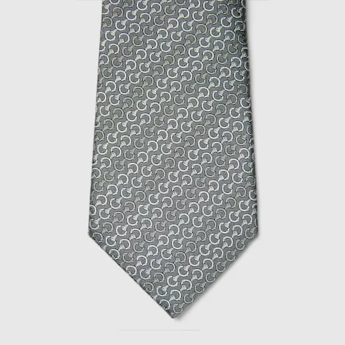Horsebit Silk Jacquard Tie