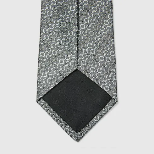 Horsebit Silk Jacquard Tie