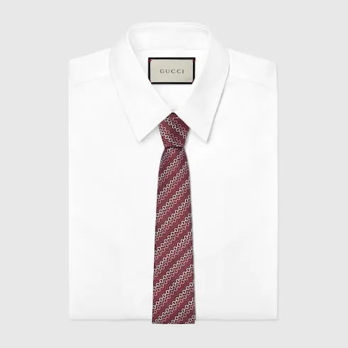 Horsebit Silk Jacquard Tie