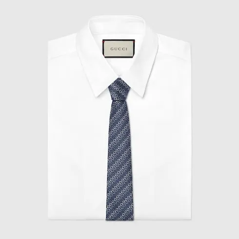 Horsebit Silk Jacquard Tie