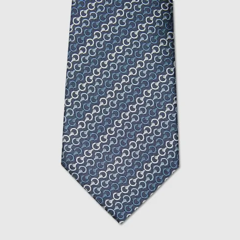Horsebit Silk Jacquard Tie