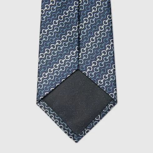Horsebit Silk Jacquard Tie
