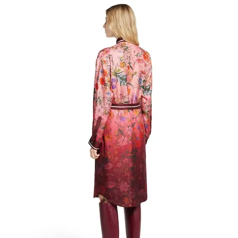 Printed Silk Twill Shirt Dress