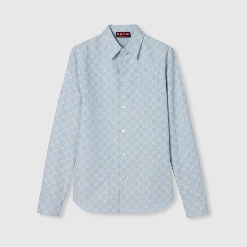 Striped Gg Cotton Jacquard Shirt