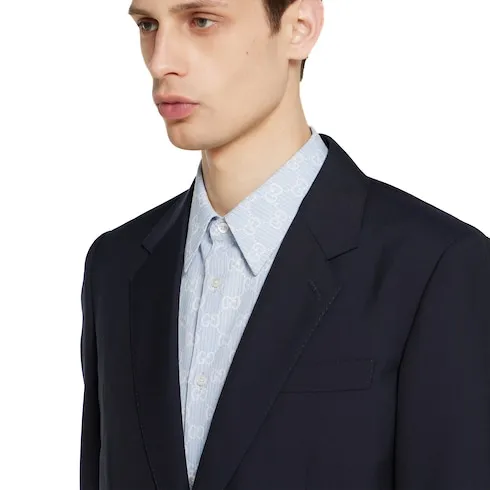 Striped Gg Cotton Jacquard Shirt