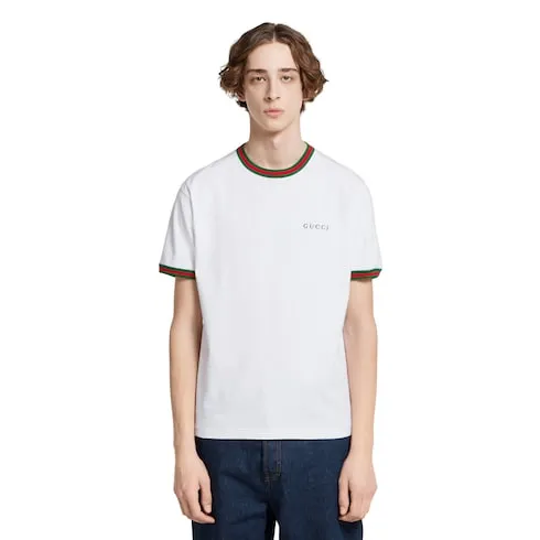 Cotton Jersey T-Shirt With Embroidery