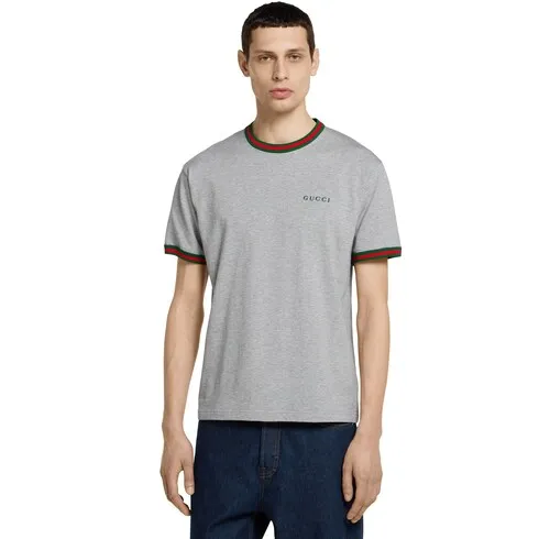 Cotton Jersey T-Shirt With Embroidery