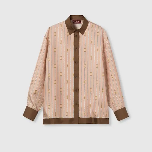 Printed Silk Twill Shirt